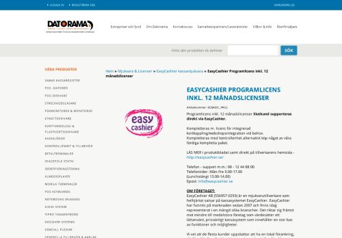 
                            8. EasyCashier Programlicens inkl. 12 månadslicenser - Datorama AB