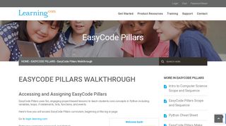 
                            7. EasyCode Pillars Walkthrough - Learning.com Support