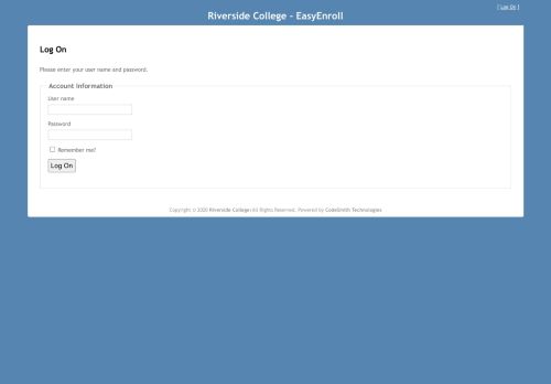 
                            1. EasyEnroll - Riverside College