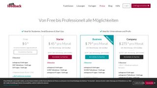 
                            4. easyfeedback: Übersicht Preise und Leistungen