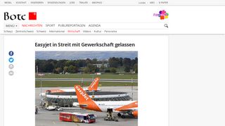 
                            11. Easyjet in Streit mit Gewerkschaft gelassen | Wirtschaft | Bote der ...