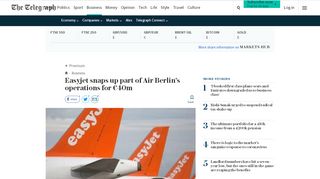 
                            13. Easyjet snaps up part of Air Berlin's operations for €40m - The Telegraph