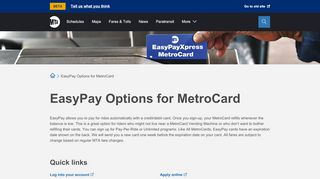 
                            11. EasyPay Options for MetroCard - MTA