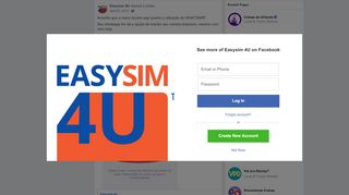 
                            11. Easysim 4U - Acredito que a maior dúvida seja quanto a... | Facebook