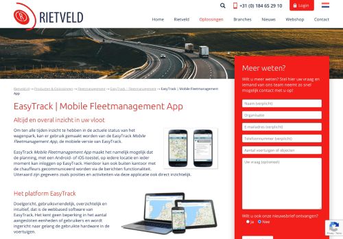 
                            5. EasyTrack | Mobile Fleetmanagement App - Rietveld.nl