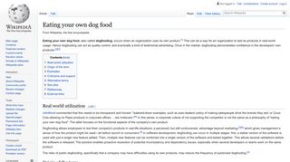 
                            8. Eating your own dog food - Wikipedia