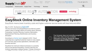 
                            4. EazyStock Online Inventory Management System - Supply Chain 24/7