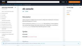 
                            7. eb console - AWS Elastic Beanstalk - AWS Documentation