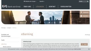 
                            6. eBanking - Homepage - EFG Bank von Ernst