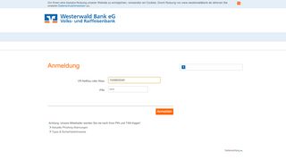 
                            13. eBanking Private Edition - Westerwald Bank eG