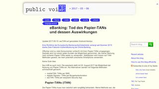 
                            8. eBanking: Tod des Papier-TANs und dessen Auswirkungen - of Karl Voit