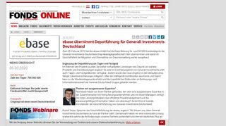 
                            10. ebase übernimmt Depotführung für Generali Investments Deutschland ...