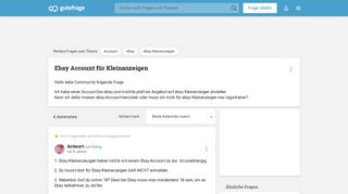 
                            3. Ebay Account für Kleinanzeigen (eBay Kleinanzeigen) - Gutefrage