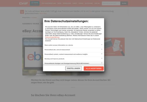 
                            5. eBay: Account löschen - so geht's - CHIP