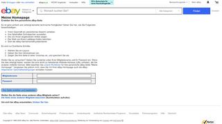 
                            8. eBay Deutschland: Meine Homepage – Login
