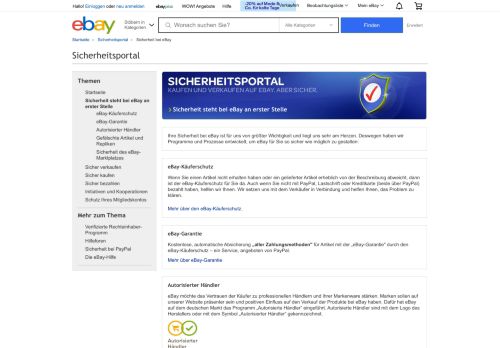 
                            4. eBay Deutschland - Sicherheitsportal - Sicherheit steht bei eBay an ...