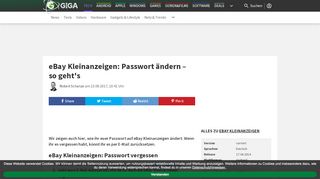 
                            9. eBay Kleinanzeigen: Passwort ändern – so geht's – GIGA