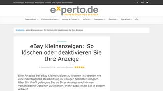 
                            11. eBay Kleinanzeigen: So löschen oder deaktivieren Sie Ihre Anzeige ...