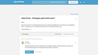 
                            8. eBay Konto - Einloggen geht nicht mehr? (Passwort) - Gutefrage