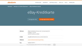 
                            4. eBay-Kreditkarte Kündigungsadresse und Kontaktdaten - Aboalarm