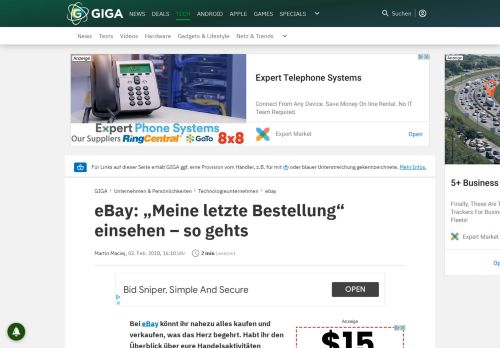 
                            6. eBay: „Meine letzte Bestellung“ einsehen – so gehts – GIGA