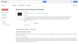 
                            10. eBay Timesaving Techniques For Dummies  - Google بکس کا نتیجہ