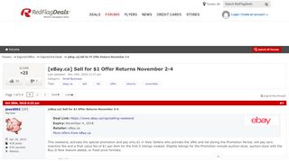 
                            9. [eBay.ca] Sell for $1 Offer Returns November 2-4 - RedFlagDeals ...