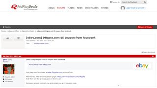 
                            5. [eBay.com] DHgate.com $5 coupon from facebook - RedFlagDeals.com ...