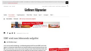 
                            13. EBF wird zum Jahresende aufgelöst | Gießener Allgemeine Zeitung