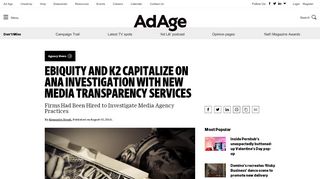 
                            7. Ebiquity and K2 Start Separate Media Transparency Offerings - Ad Age