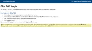 
                            4. EBiz POC Login - Grants.gov