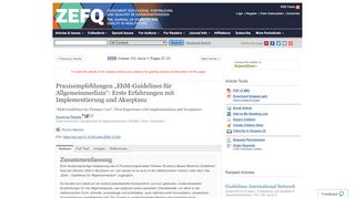 
                            8. EbM-Guidelines für Allgemeinmedizin - ZEFQ