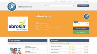 
                            2. ebrosia.de: Erfahrungen, Bewertungen, Meinungen - Shopauskunft.de