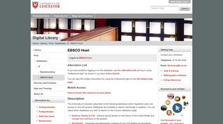 
                            12. EBSCO Host — University of Leicester