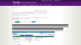 
                            10. Ebsco search alert - Pickler Memorial Library - Truman State University