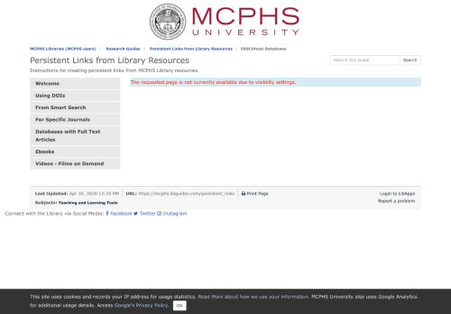 
                            7. EBSCOhost Databases - Persistent Links from Library Resources ...