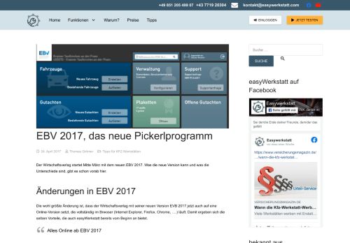 
                            5. EBV 2017, das neue Pickerlprogramm - easyKFZ