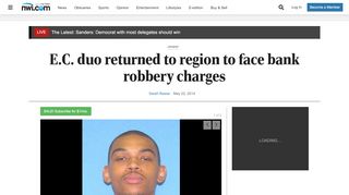
                            8. E.C. duo returned to region to face bank robbery charges | Lake ...