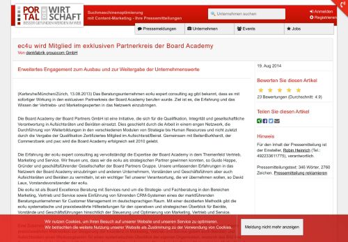 
                            13. ec4u wird Mitglied im exklusiven Partnerkreis der Board Academy