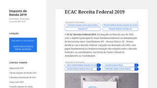 
                            10. ECAC Receita Federal 2019 → O que É, Serviços Oferecidos【AQUI!】