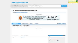 
                            4. ecampus50.wbstraining.de at WI. WBS TRAINING AG - ILIAS Login ...