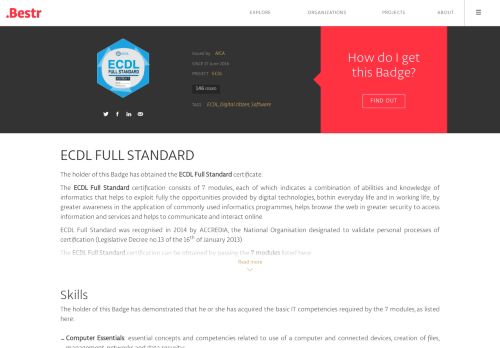 
                            12. ECDL FULL STANDARD | Bestr Open Badge