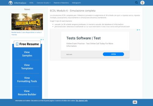 
                            11. ECDL Modulo 6 - Simulazione completa | InformaQuiz