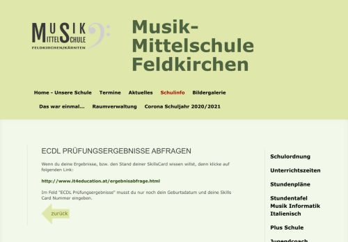 
                            8. ECDL Prüfungsergebnisse abfragen - Neue Mittelschule Feldkirchen