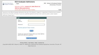 
                            7. ECE Graduate Admissions - Login - University of Toronto