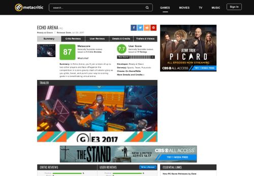 
                            9. Echo Arena for PC Reviews - Metacritic