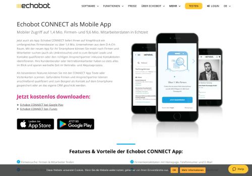 
                            8. Echobot CONNECT als Mobile App | ECHOBOT - Aktuelle Daten ...