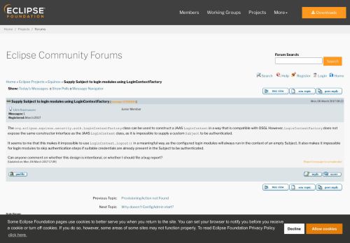 
                            12. Eclipse Community Forums: Equinox » Supply Subject to login ...