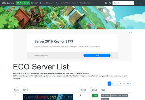 
                            1. ECO Server List | ECO Multiplayer Servers