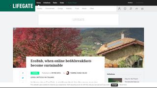 
                            10. EcoBnb, when online bed&breakfasts become sustainable | LifeGate